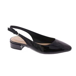 Easy Street Glossy Black Slingback Flats